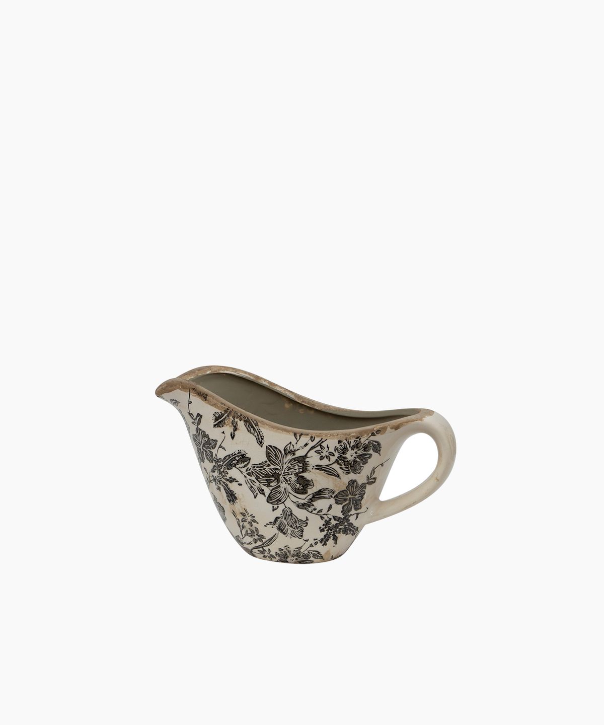 Black Floral Bowl Jug
