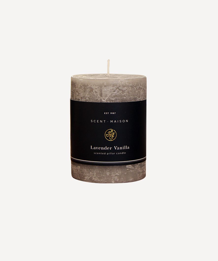 Maison Pillar Candle Lavender Vanilla 3x4"