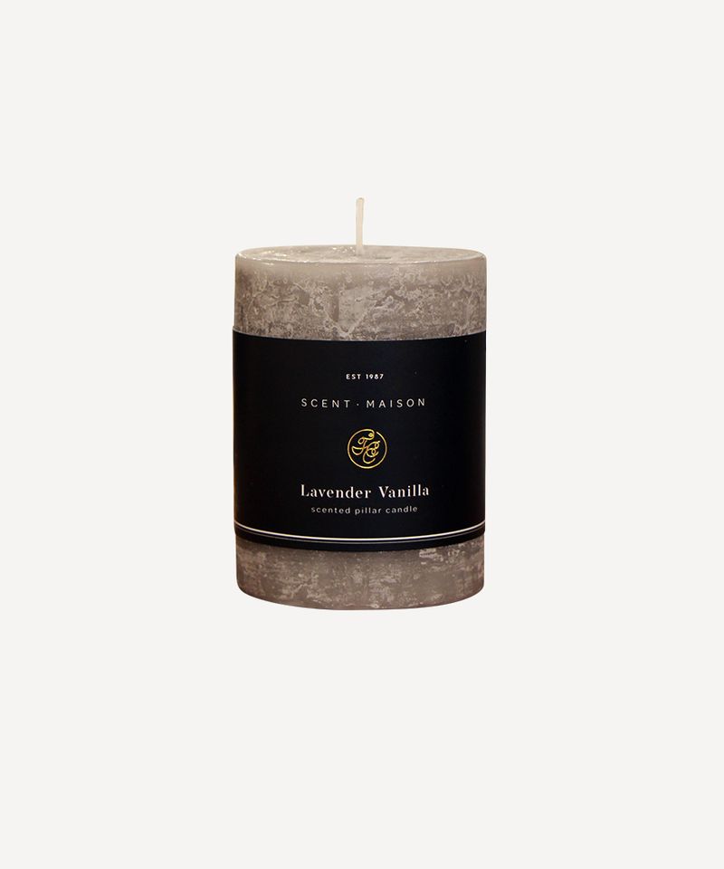 Maison Pillar Candle Lavender Vanilla 3x4"
