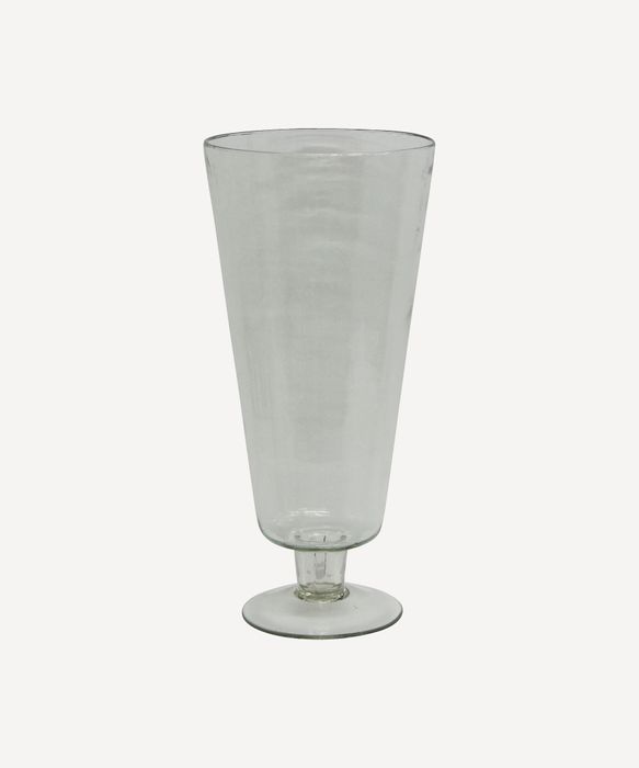 Dappled Clear Urn Vase on Stand