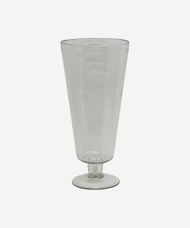 Dappled Clear Urn Vase on Stand