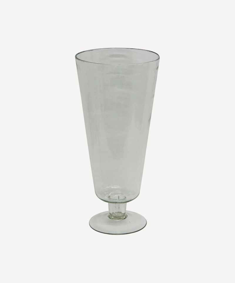 Dappled Clear Urn Vase on Stand