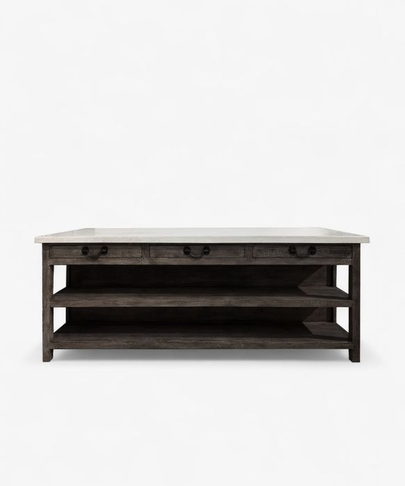 Lars Aged Black Kitchen Island X-Large