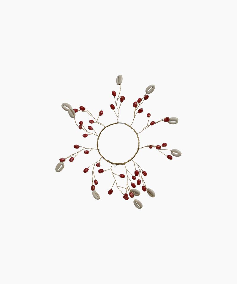 Beaded Napkin Ring Red