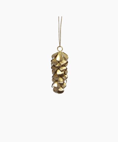 Hanging Pinecone Long Gold