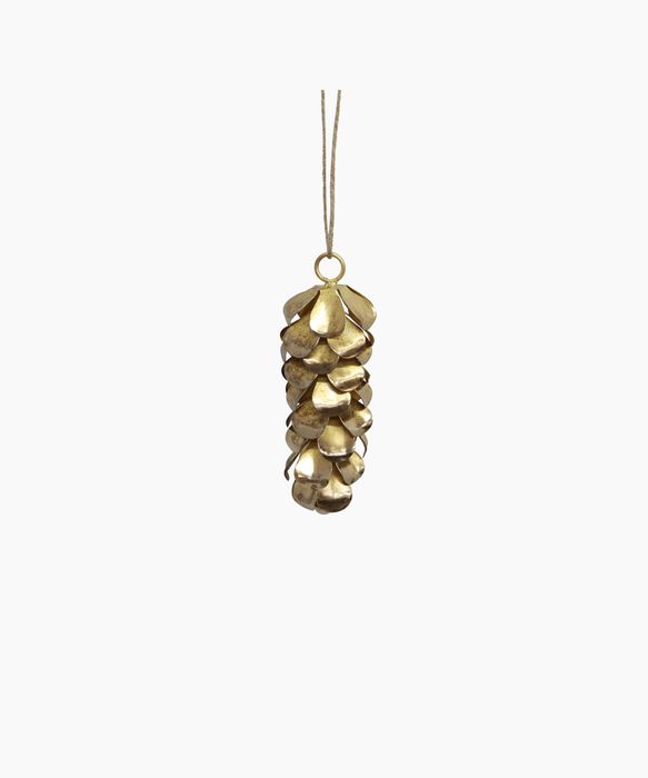 Hanging Pinecone Long Gold