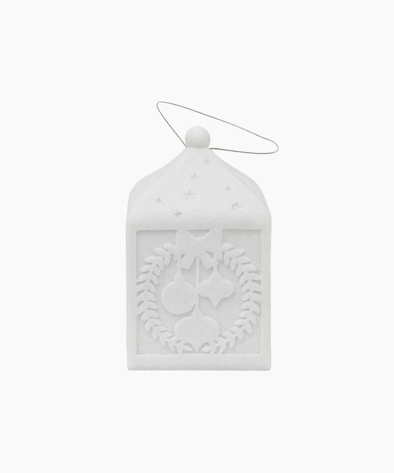 Lantern with Baubles Light Up Small