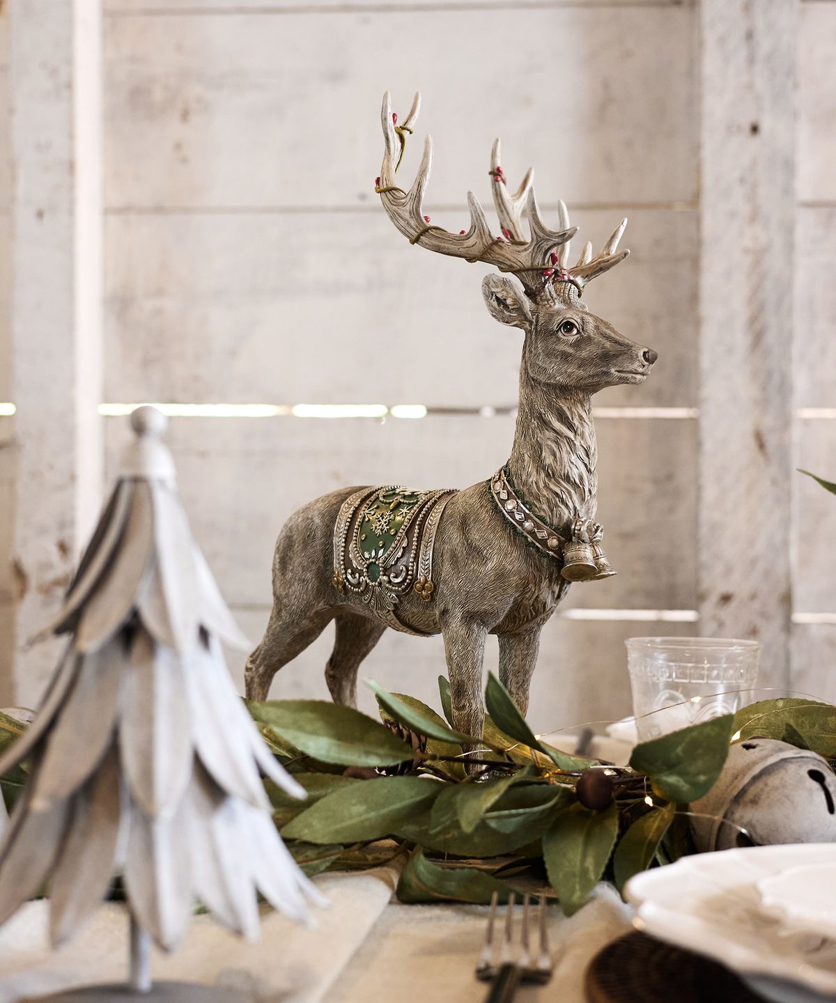 Grey Deer with Bells