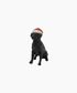 Black Dog with Santa Hat