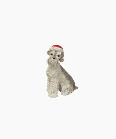 Schnauzer with Santa Hat