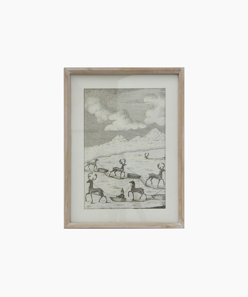 Reindeer Sleigh Scene Multiple Wall Art