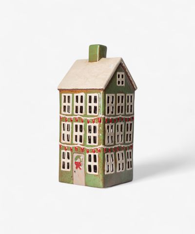 Alsace Tea Light Grande Chalet Christmas Green