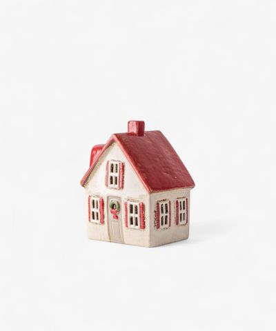 Alsace Tea Light Cottage Cream with Shutters