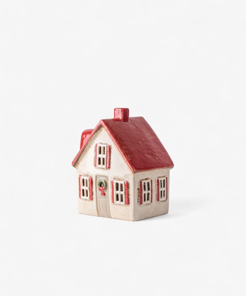 Alsace Tea Light Cottage Cream with Shutters