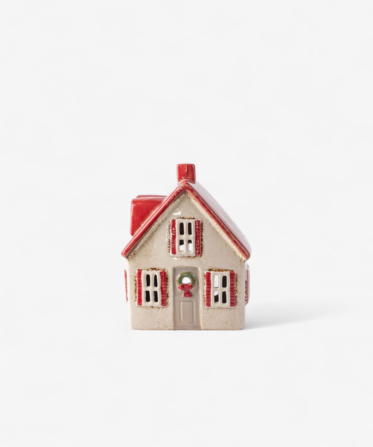 Alsace Tea Light Cottage Cream with Shutters