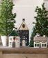 Christmas Tea Light House Blue with Wreath Large
