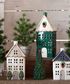Christmas Tea Light House Green with Wreath Large