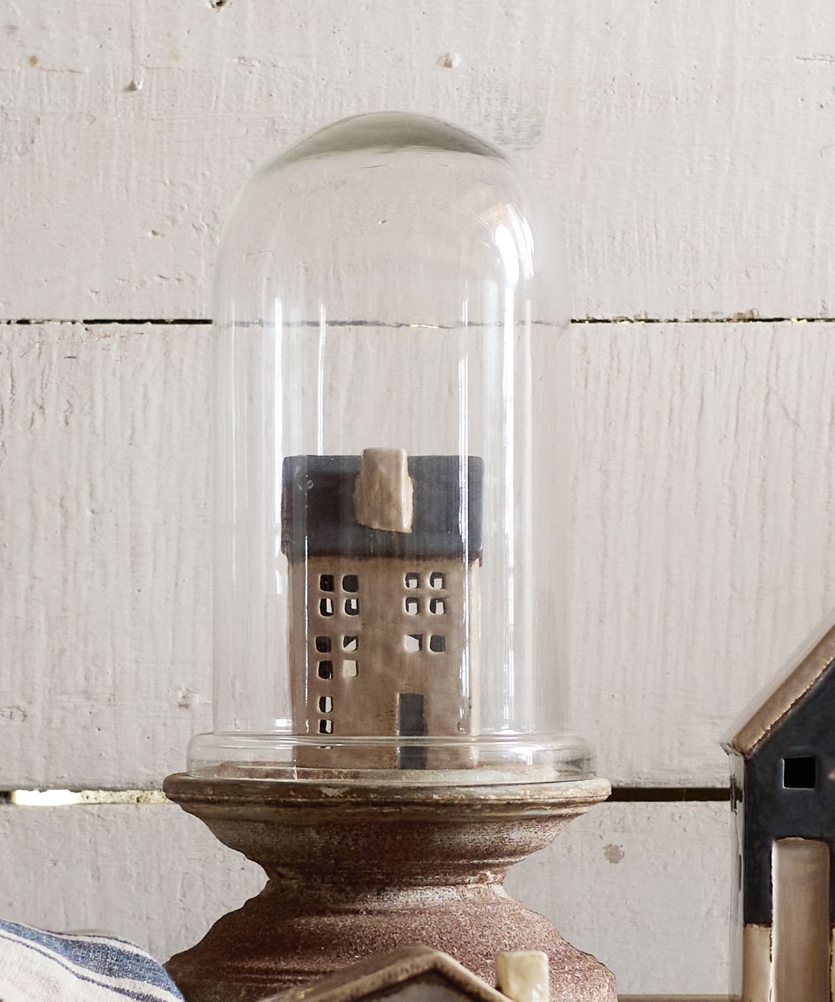 Saint Malo Tea Light House Blue Roof