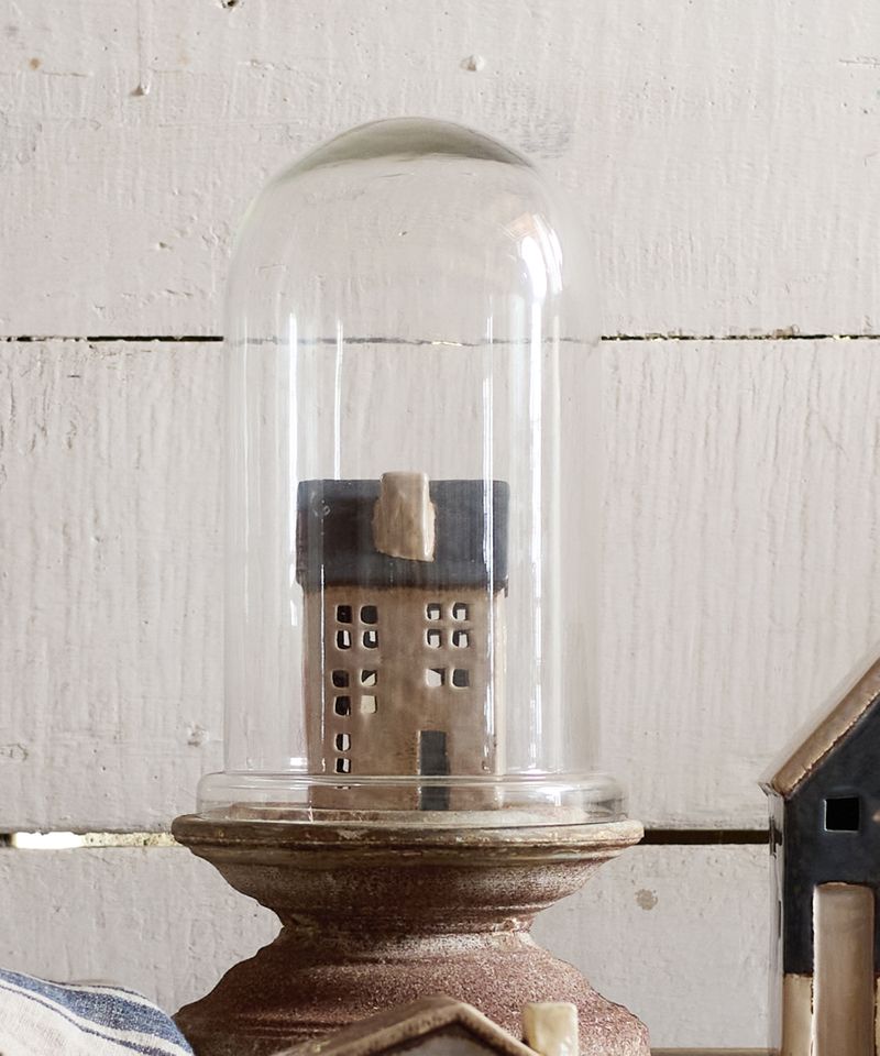 Saint Malo Tea Light House Blue Roof