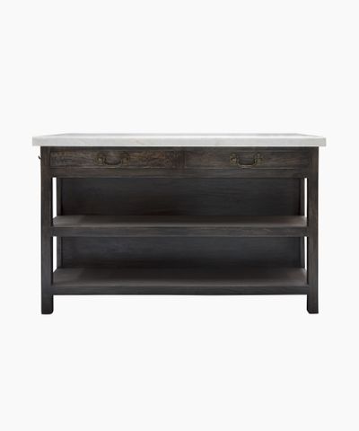 Lars Aged Black Kitchen Island Large