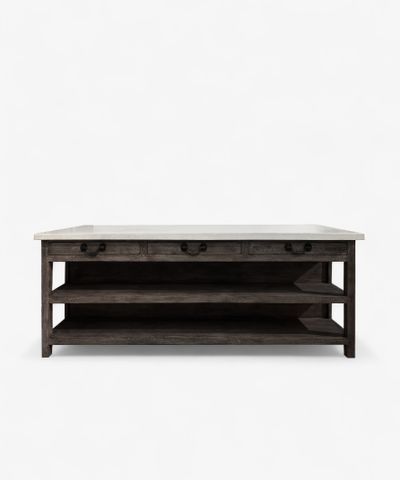 Lars Aged Black Kitchen Island X-Large