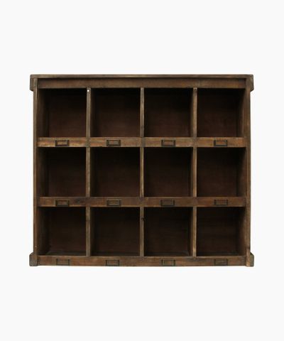 Wooden Cubby Wall Shelf Large