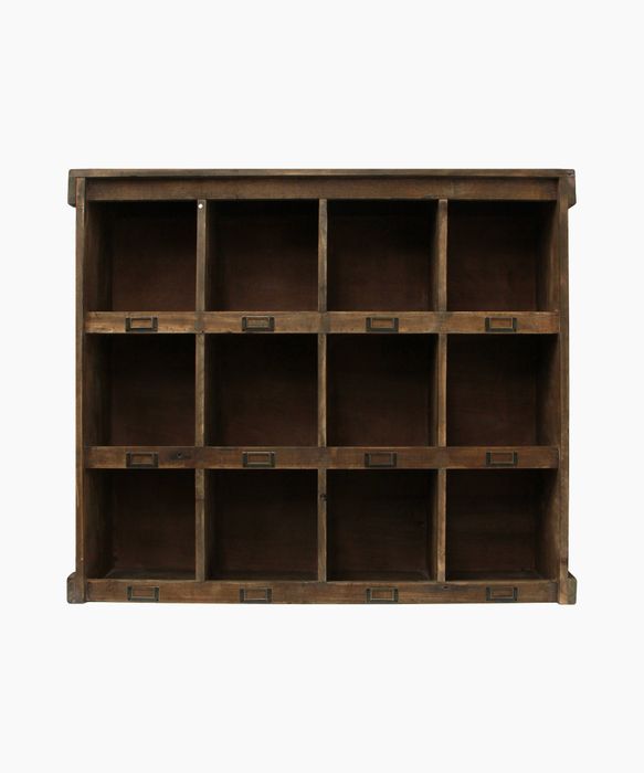 Wooden Cubby Wall Shelf Large