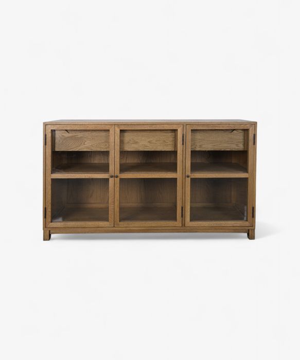 Baxter Glass and Oak Sideboard Natural