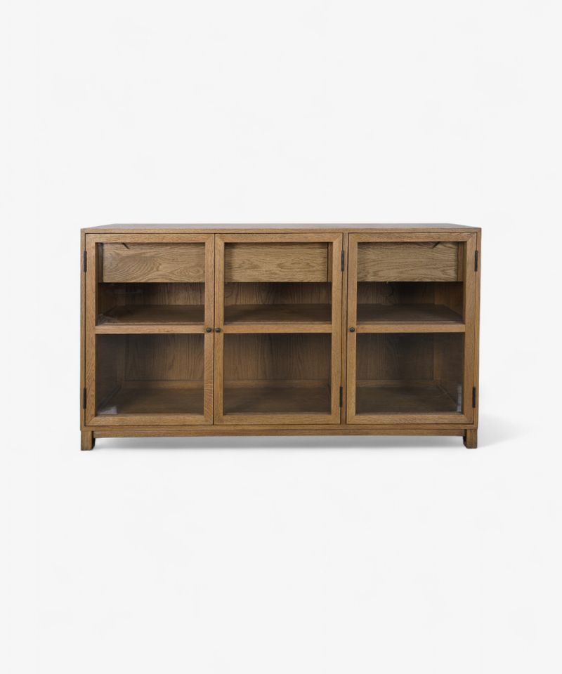 Baxter Glass and Oak Sideboard Natural