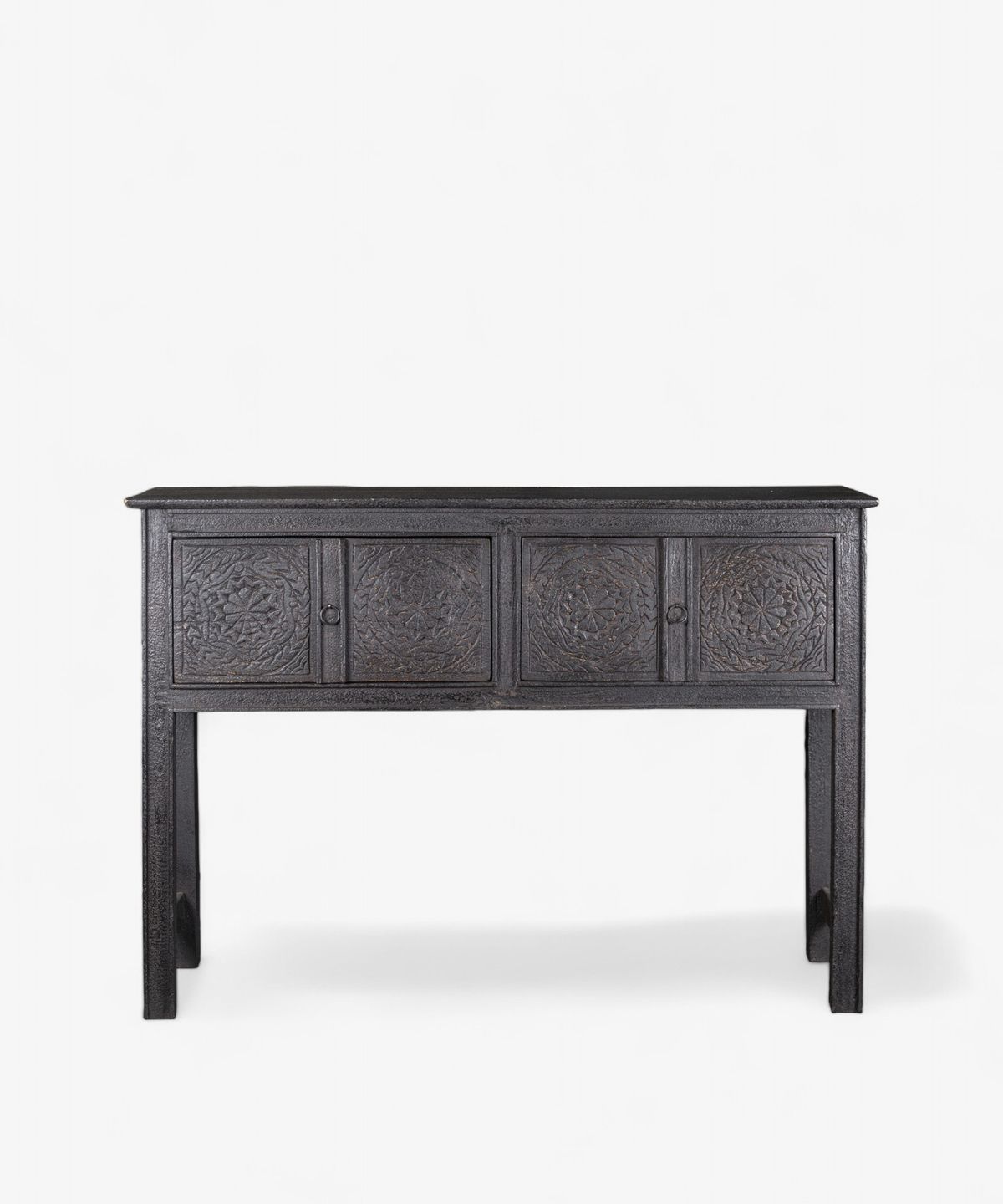 Theron Carved Wooden Console Black