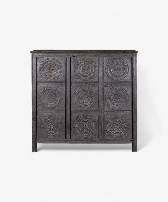Theron Carved Cabinet Black