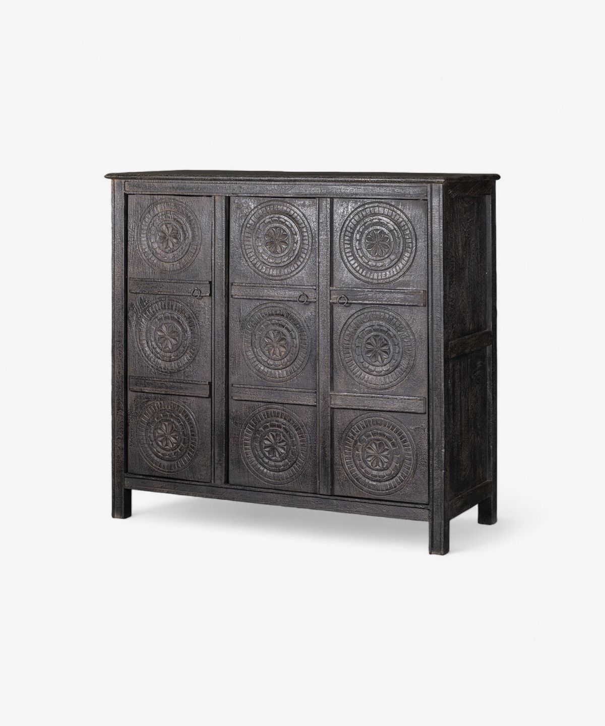 Theron Carved Cabinet Black