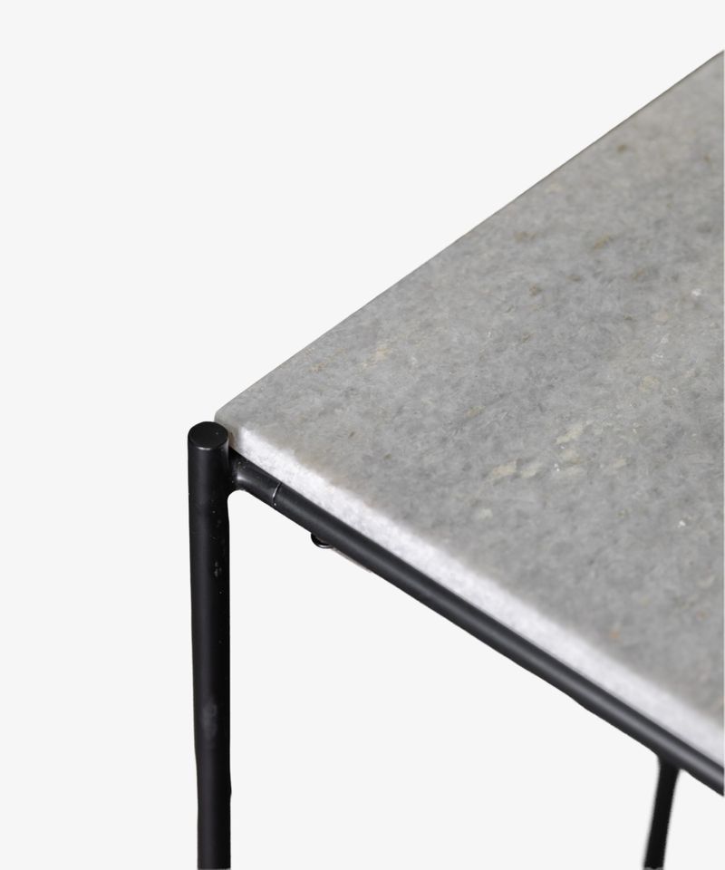 Calypso Cross Bar Iron and Marble Console
