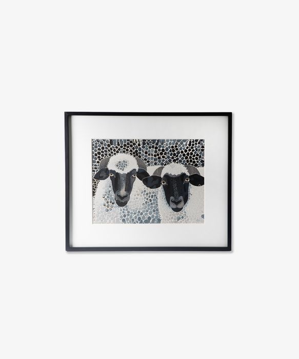 Sheep Heads Wall Art Black and White