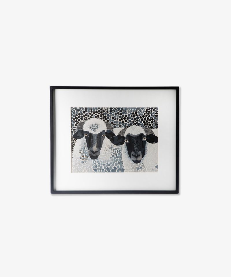 Sheep Heads Wall Art Black and White
