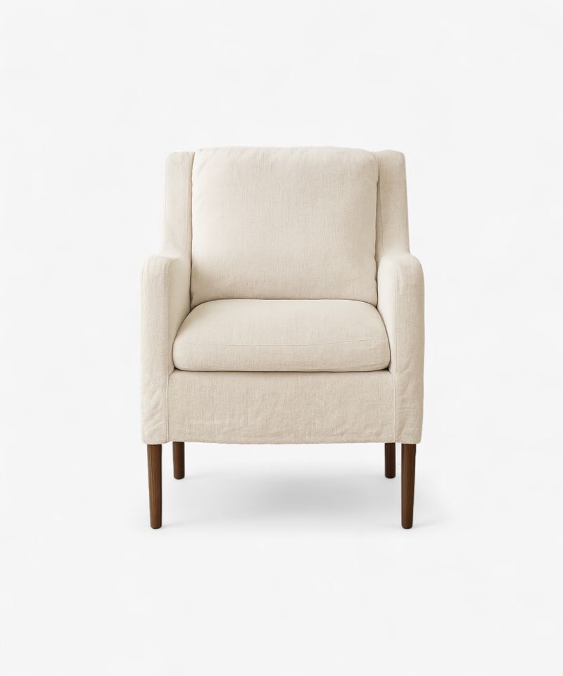 Henry Slip Cover Carver Chair Natural