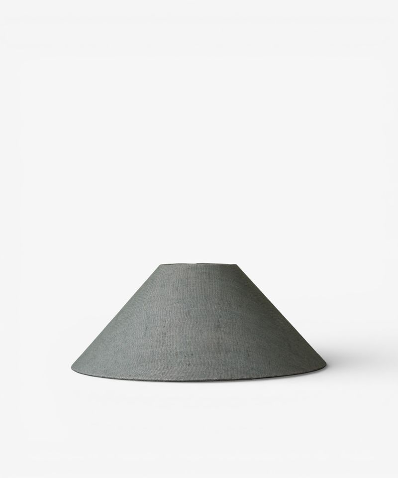 Large Coolie Shade Grey Blue Linen 50cm