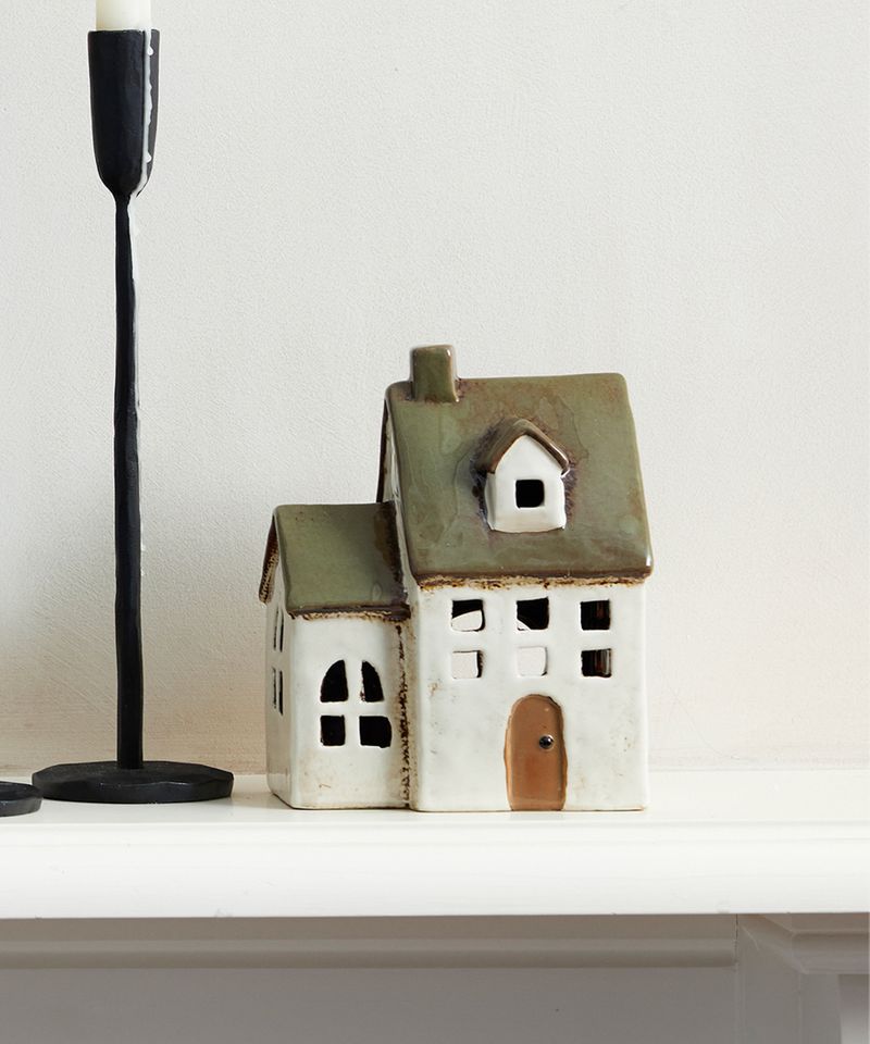 Alsace Tea Light Chapel Olive Green