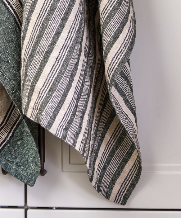Atelier Stripe Teatowel Green