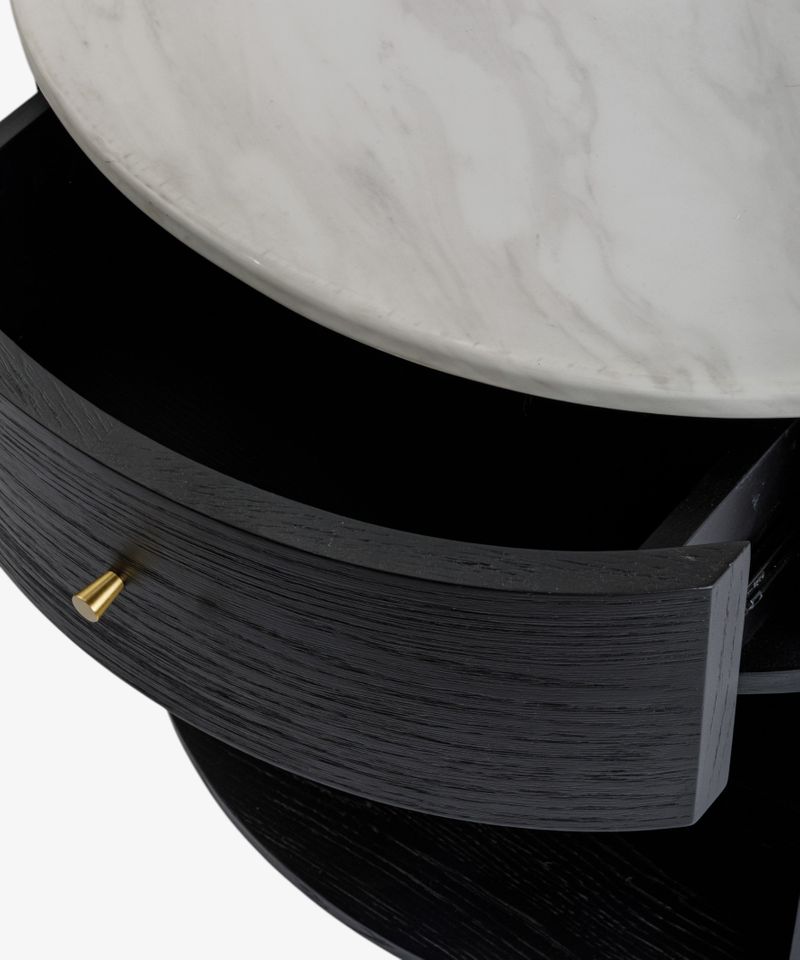 Dana Oval Side Table Ebony
