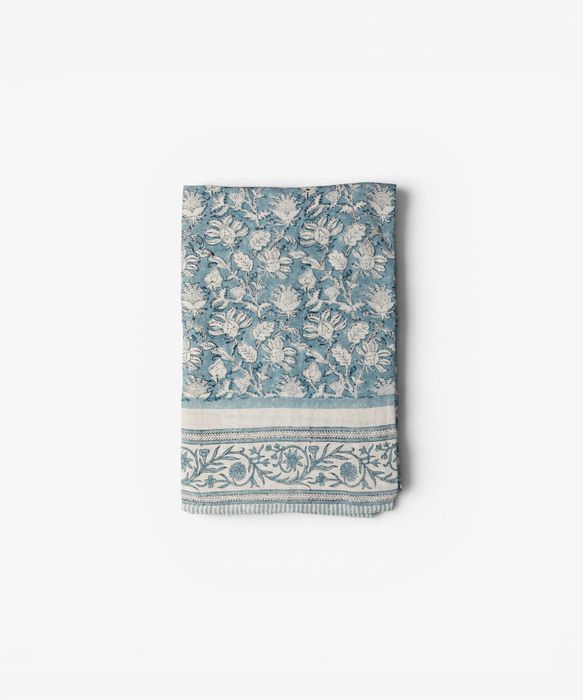 Willow Blue Linen Tablecloth Small