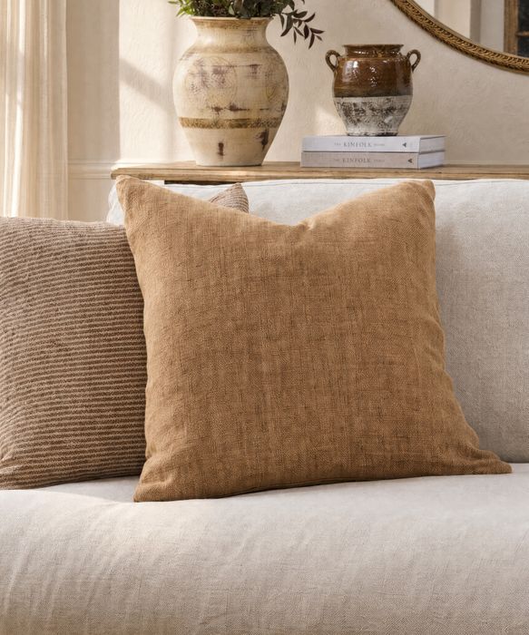Linen Cushion Cover Clay