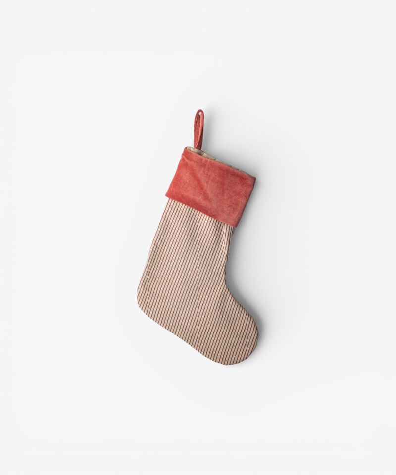 Striped Red Stocking Velvet