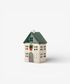 Christmas Tea Light House Green with Wreath Small