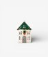 Christmas Tea Light House Green with Wreath Small