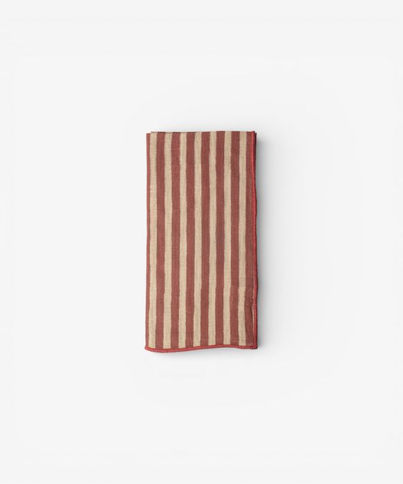 Striped Red Cotton Napkin