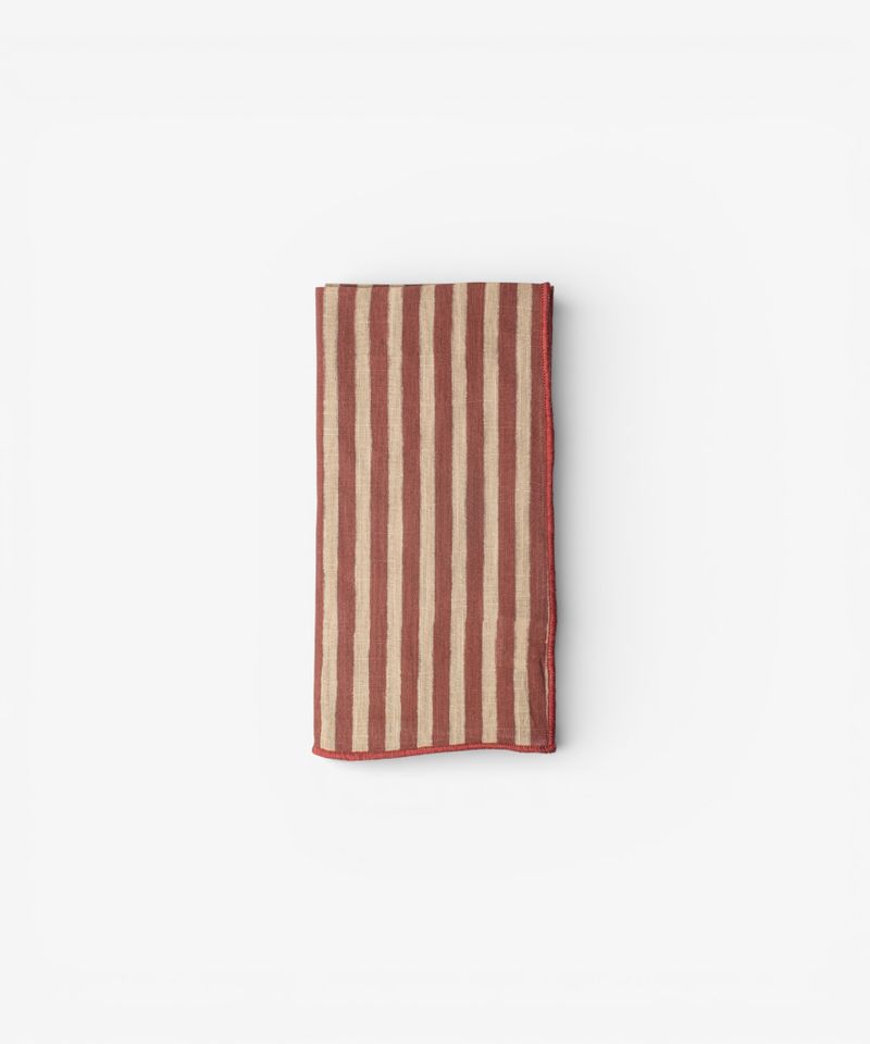 Striped Red Cotton Napkin