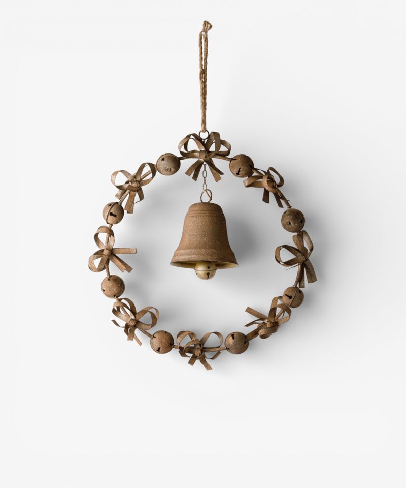 Bow & Bell Wreath Rust