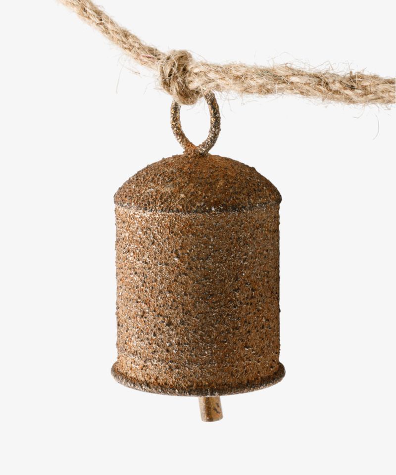 Cow Bell on Rope Garland Rust