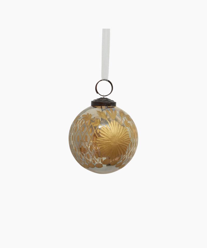 Amina Glass Bauble Gold Lustre